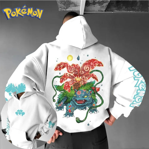 Pokémon Venusaur Printed Hoodie for Men Harajuku Large Size Casual Top