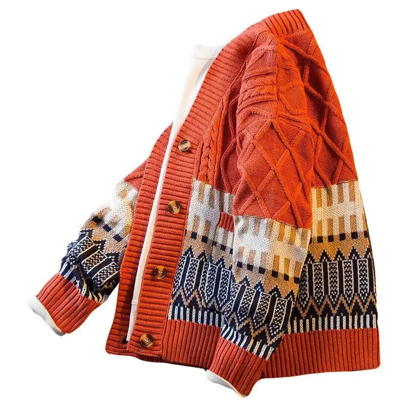 Cardigan Oversized Sweater Men Pullover Loose Harajuku Knitted Sweater Coat