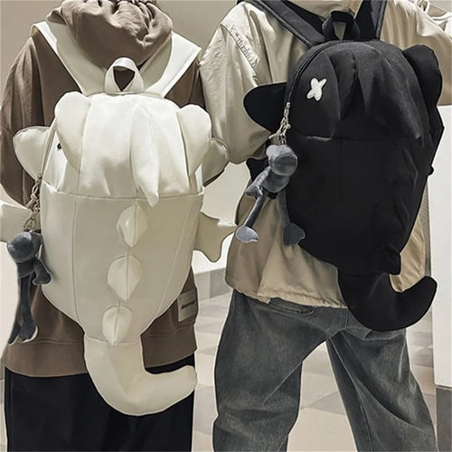 Unisex Trendy Shark Shaped Large Capacity Backpack Daily Bag (Pendant Not Included）