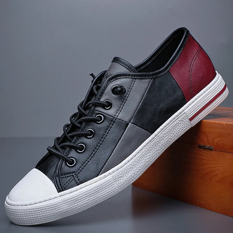 Men Leather Breathable Luxury Designer Lace Up Comfortable Sneakers