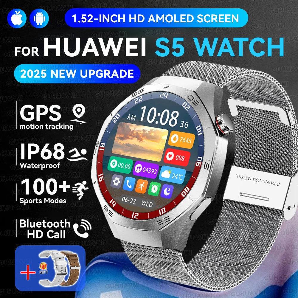 Genuine Series 5 Pro GPS Men 360*360 AMOLED Screen Waterproof Smartwatch