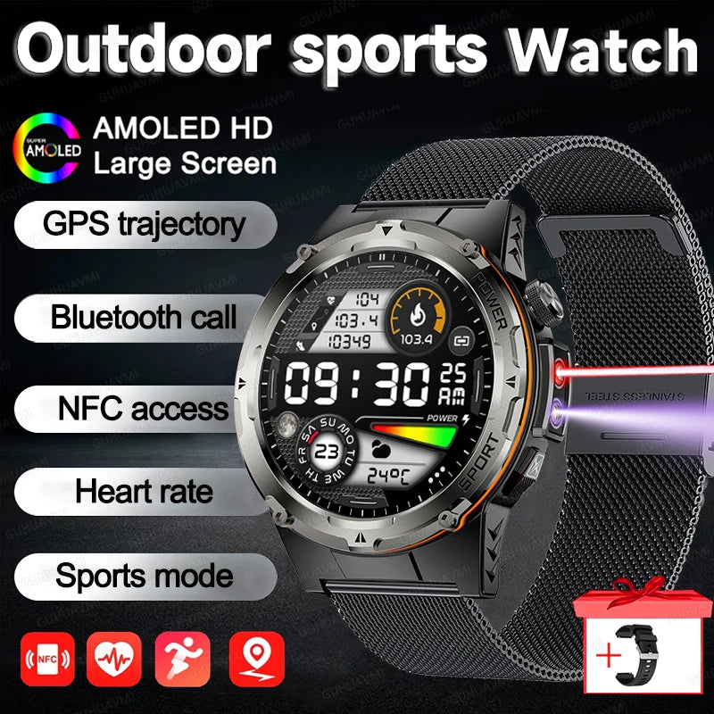T-Rex 3 Military Smart Watch Men Compass AMOLED HD Screen Sport Bracelet