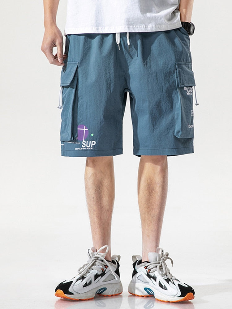 Japanese Streetwear Cargo Shorts Multi-Pockets Hip Hop Fashion