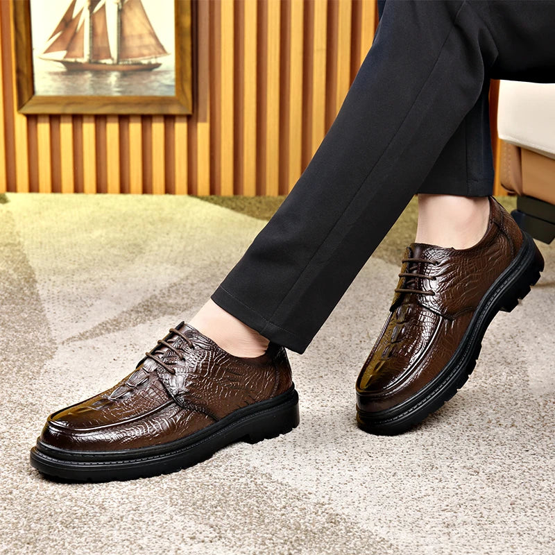 Crocodile Shoes Men Dress Leather Shoes Men Italian Oxford Shoes