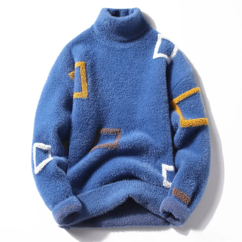 Sweaters winter Letter pattern thick sweaters Men's wool pullovers size S-3XL