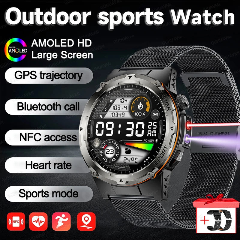 T-Rex 3 Military Smart Watch Men Compass AMOLED HD Screen Sport Bracelet