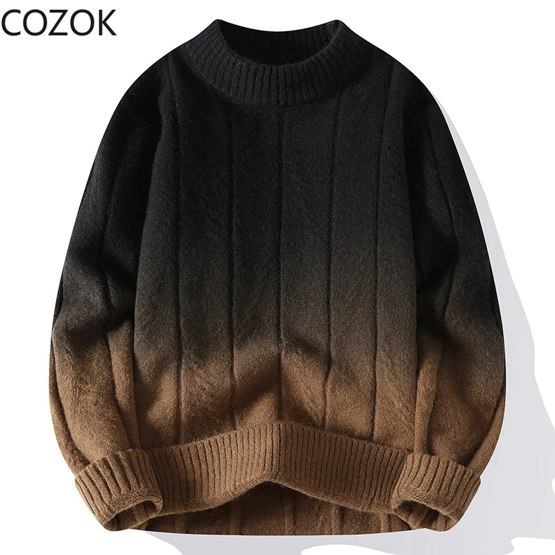 Men's Knitted Classic Round Neck Loose Sweater Harajuku Casual Streetwear
