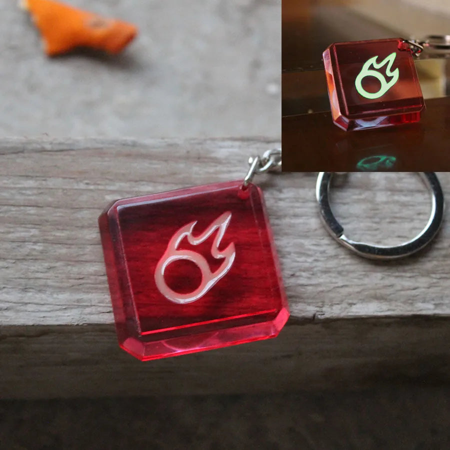 Glowing Final Fantasy XIV game profession GLOW in the DARK keychain