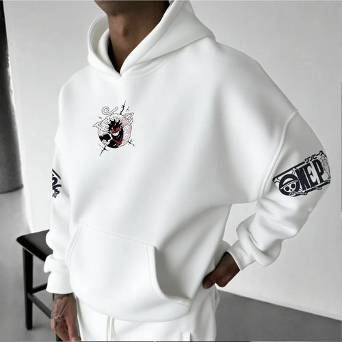Anime Hoodie Unisex One Piece Luffy Gear 5 Streetwear Pullover Long Sleeve Sweatshirt