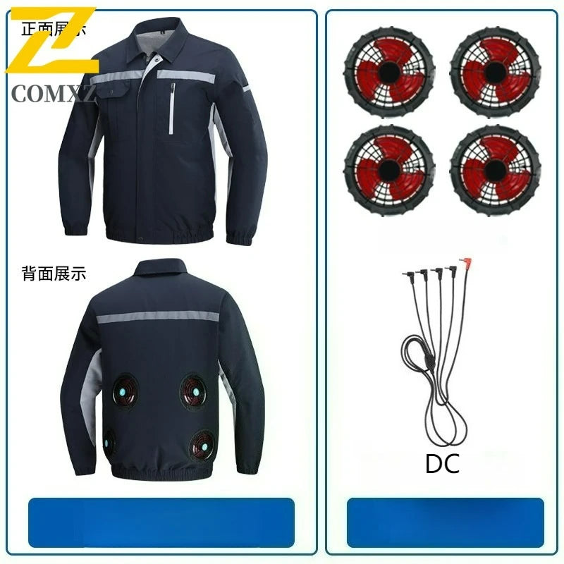 Cooling Jacket Men's Heat Resistant Air Conditioner Breathable Outdoor Fan Workwear