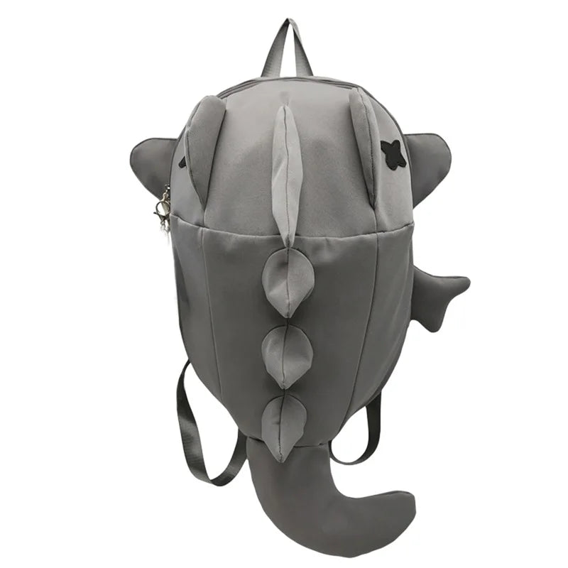Unisex Trendy Shark Shaped Large Capacity Backpack Daily Bag (Pendant Not Included）