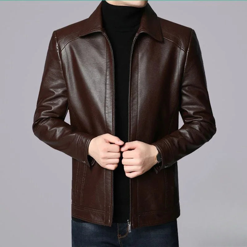 Leather Jacket for Men Blazers Thin Slim Fit Designer Original Trendy Coats