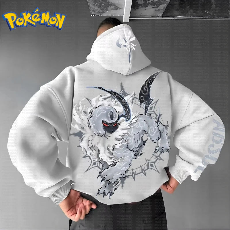 Pokémon Men's Loose Street Animation Printing Casual Cool Hooded Sweater