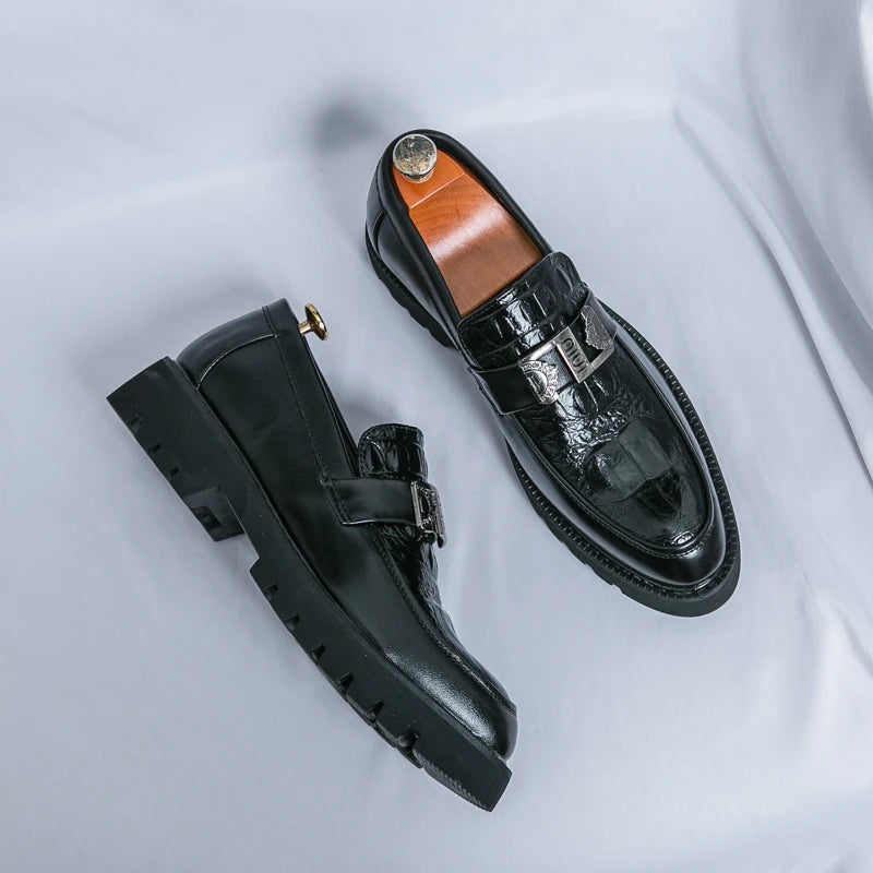Men's Thick Soled Men Dress Platform Comfortable Slip-On Shoes