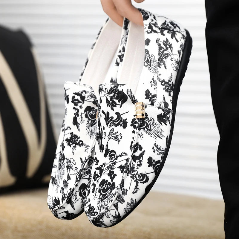Print Comfortable Breathable Loafers Slip on Non-slip Shoes For Men