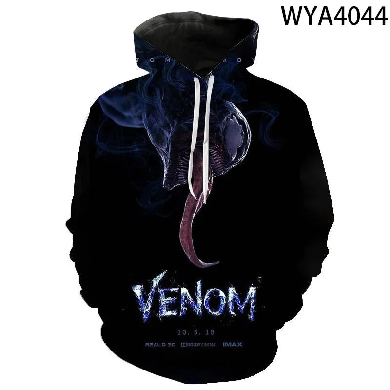 Venom Marvel Men's 3D Printing Oversized Pullover Hoodie