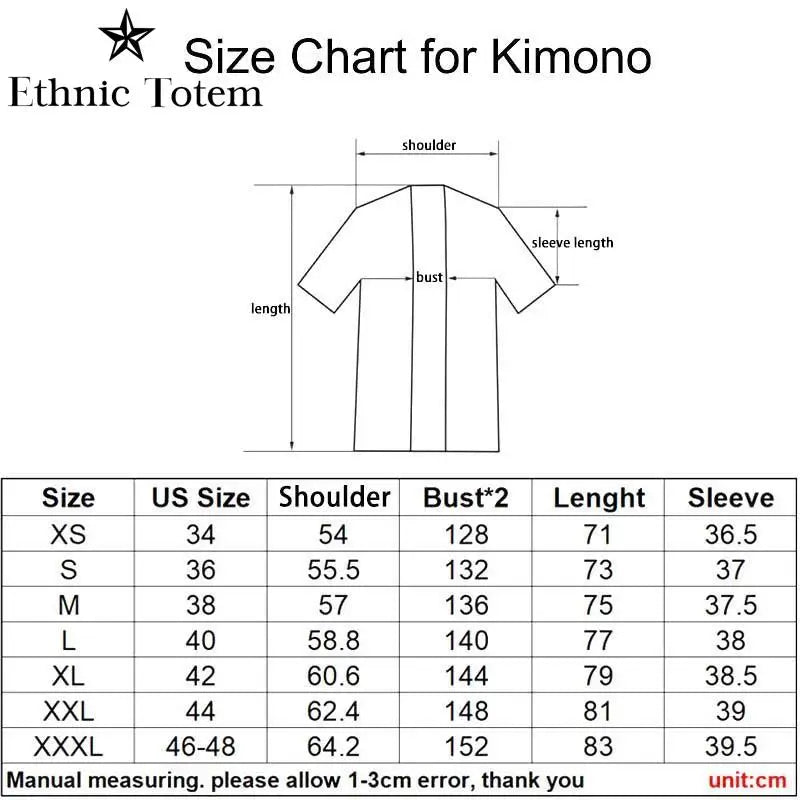 Men Demon Dragon Pattern Printed Kimono Cardigan Japanese Traditional Cloak
