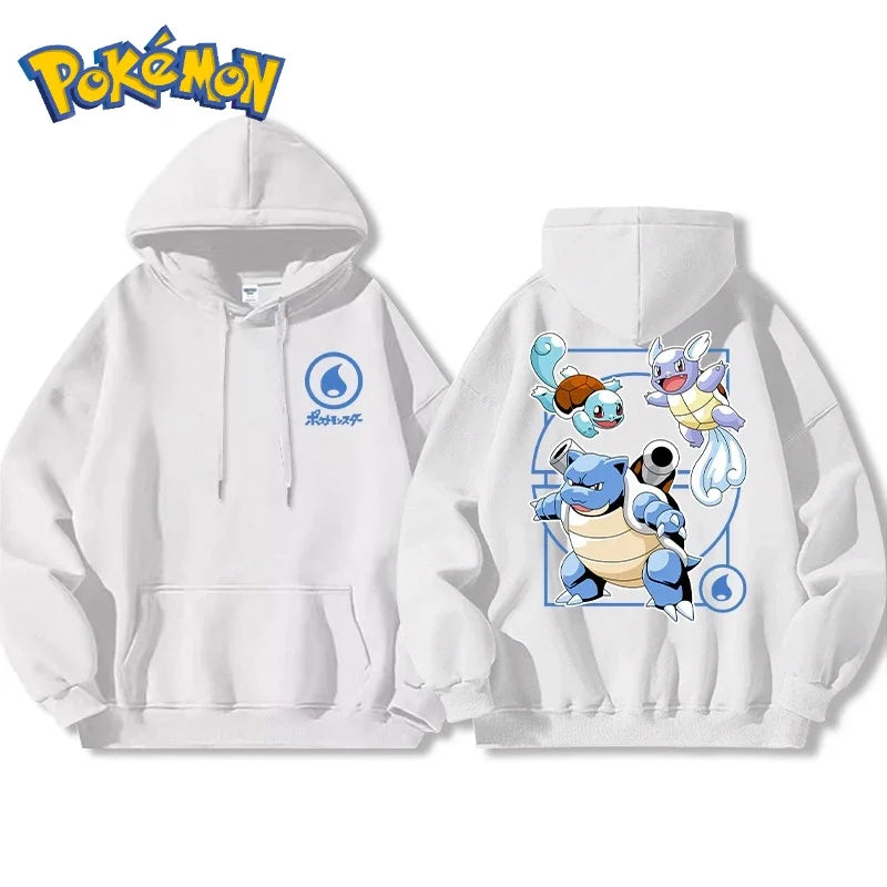 Pokémon Front and Rear Printed Hoodie Men Harajuku Large Size Casual Sweater