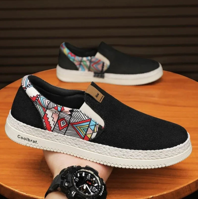 Flat Canvas Shoes For Men Linen Loafers Summer Men's Sneakers