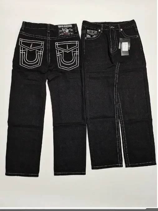 Embroidered Jeans Vintage Street Loose Casual Denim baggy pants