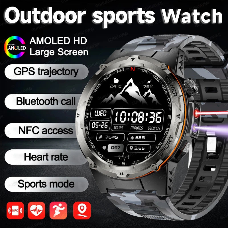 T-Rex 3 Military Smart Watch Men Compass AMOLED HD Screen Sport Bracelet