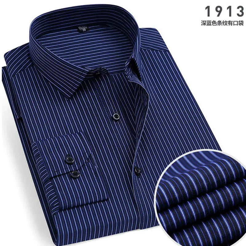 Men's Striped long-sleeved Anti-wrinkle Comfortable Breathable Slim Fit Shirt