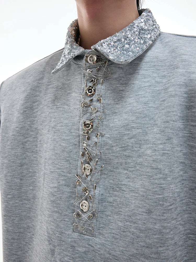 Men's Original Personalized Decorate Neck Shoulder Pad Short Sleeve Tops