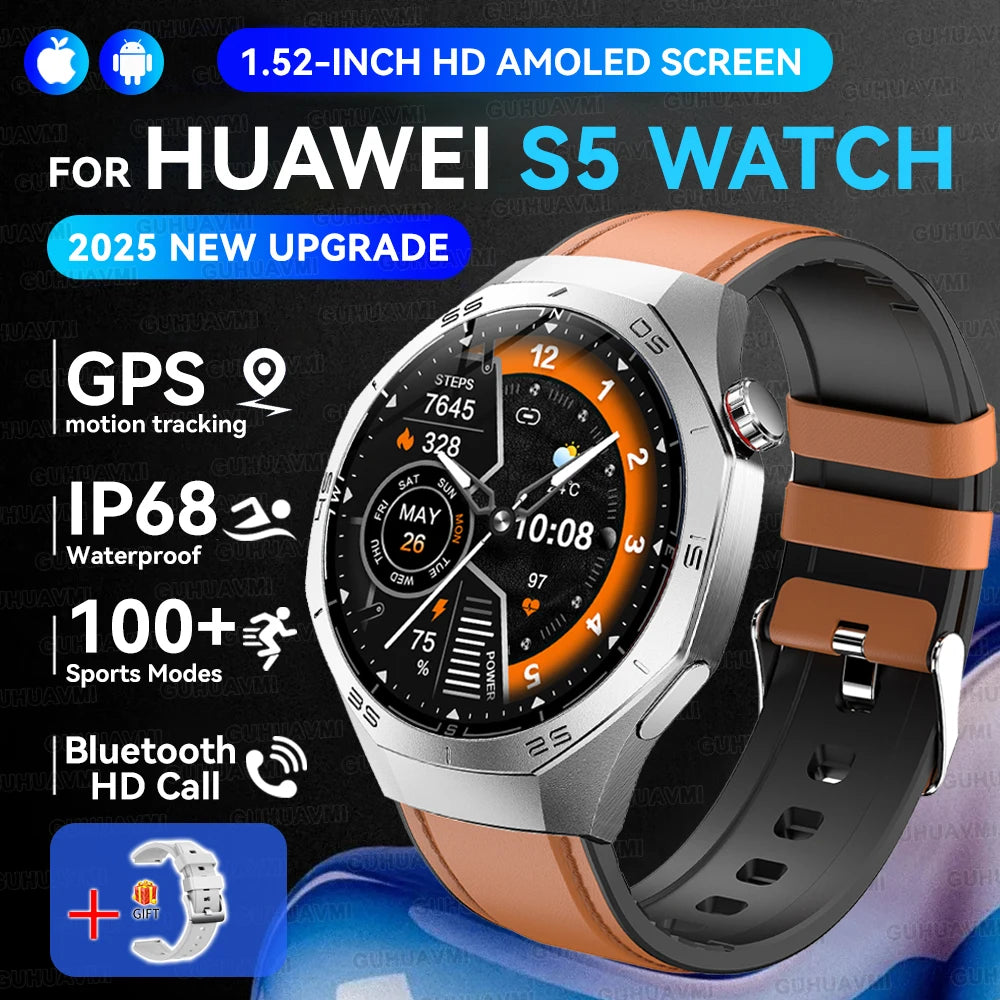 Genuine Series 5 Pro GPS Men 360*360 AMOLED Screen Waterproof Smartwatch