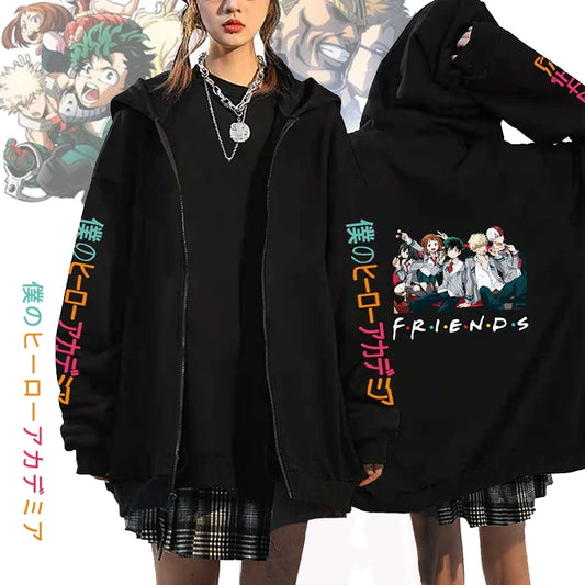 My Hero Academia Men/Women Zip Hoodies Plus Size Unisex Streetwear