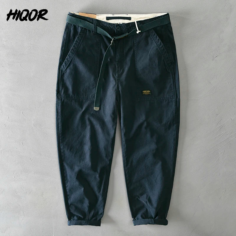 Cotton Men Cargo Pants Casual Loose Big Pocket Trouser Streetwear