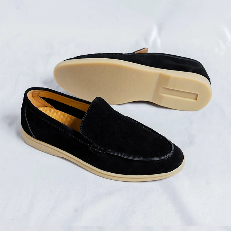 Men's Casual Cow Suede Leather British Style Loafers Moccasins Flats