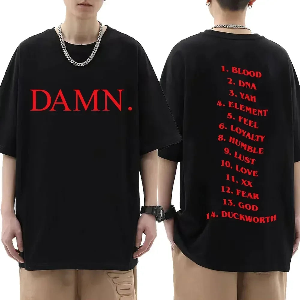 Kendrick Lamar Men's T Shirts Music Album Print Hip-hop Oversize Streetwear