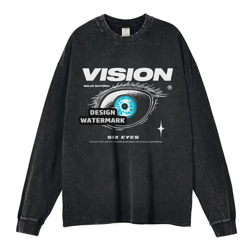 J-Jujutsu K-Kaisen Sweater Long Sleeve T Shirts  Sweatshirts Pullover 100% Cotton