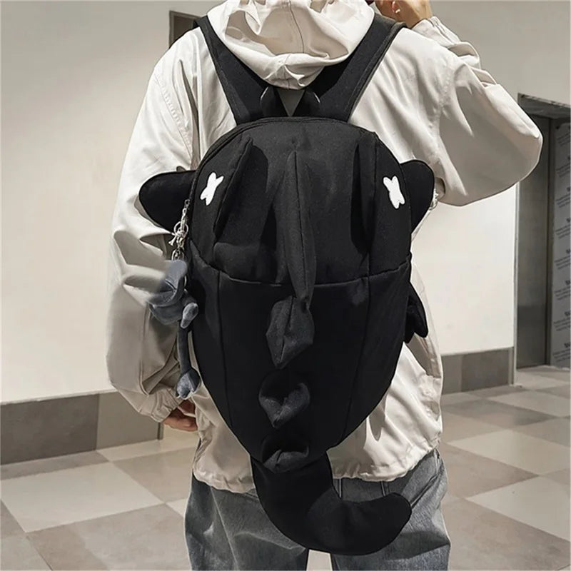 Unisex Trendy Shark Shaped Large Capacity Backpack Daily Bag (Pendant Not Included）