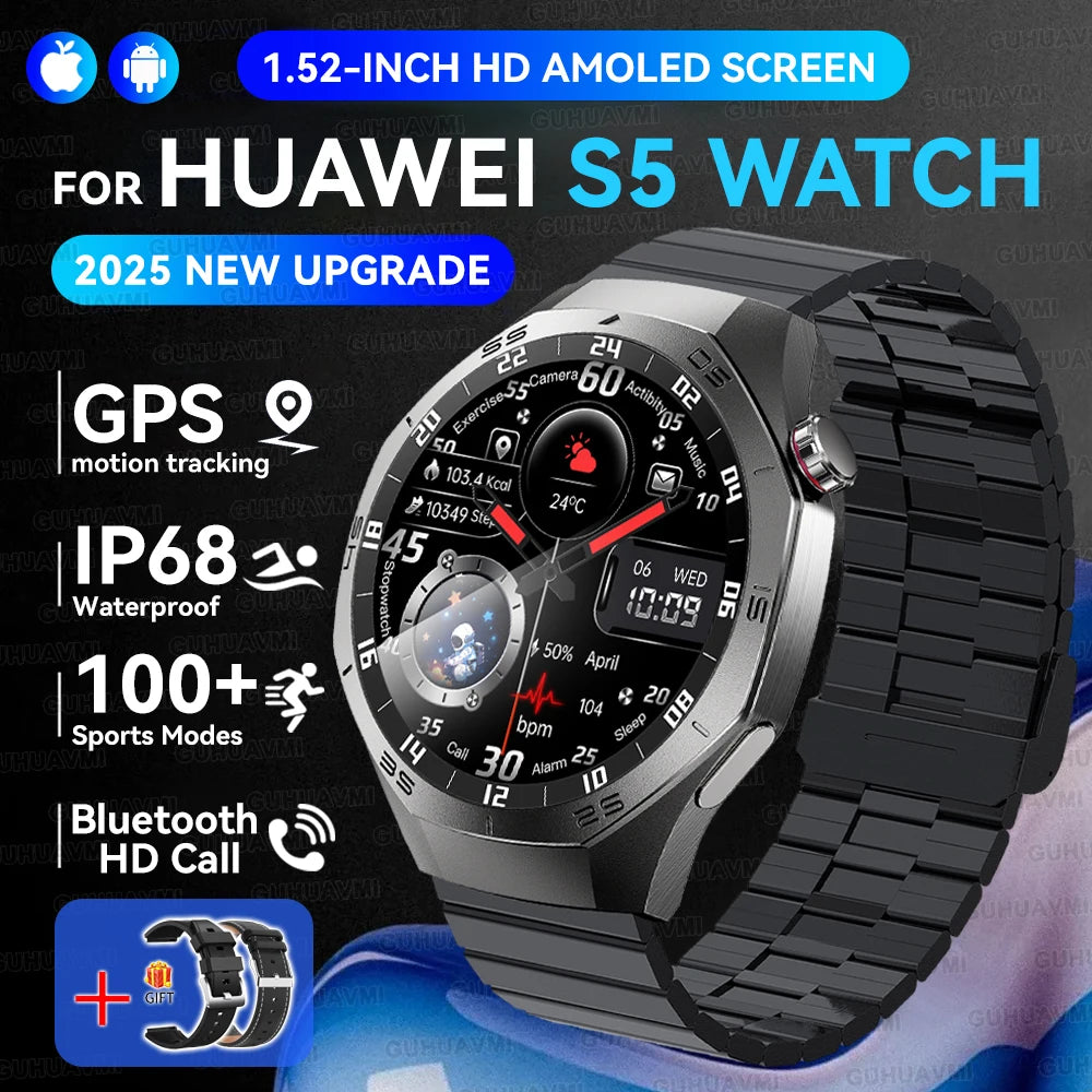 Genuine Series 5 Pro GPS Men 360*360 AMOLED Screen Waterproof Smartwatch
