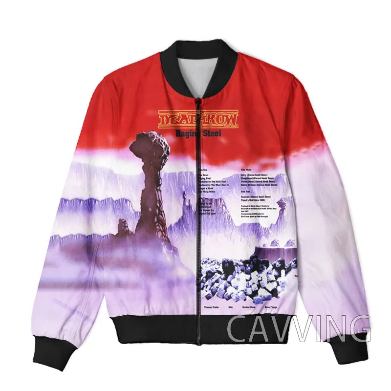 Unisex 3D Print  DEATH ROW  Zipper Bomber Overcoat  Zip Up Jackets