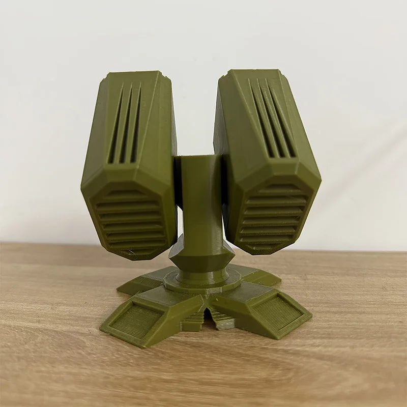 Military-Style Anti Aircraft Gun Olive Green Multi-Compartment Pen Holder