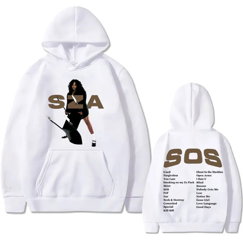 Sza Tour SOS Music Album Print Streetwear Unisex Oversized Hoodies