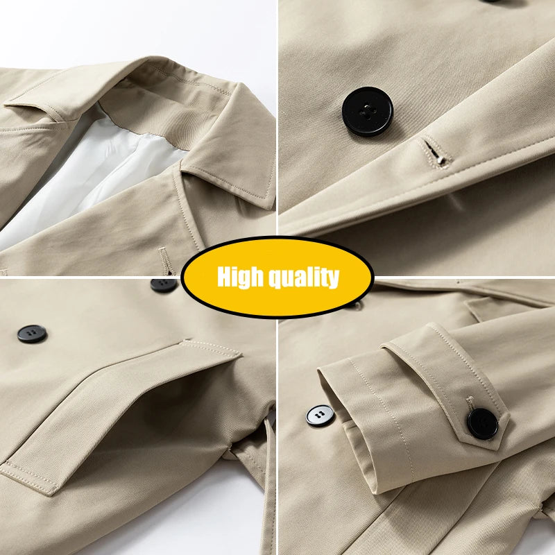 Men's Streetwear Windbreaker Trench coat Solid Casual Loose Long Overcoat