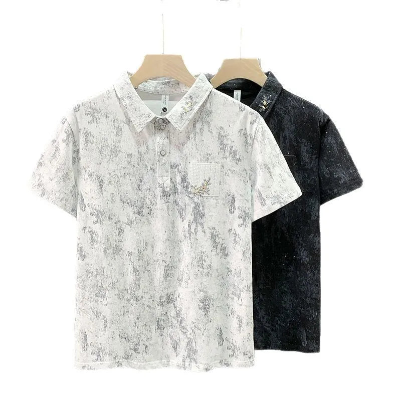 Men's Light Luxury Embroidered Decorative Short-sleeve Men's Slim POLO Shirts