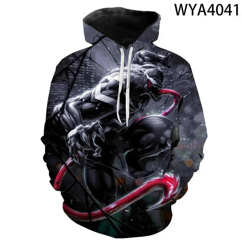 Venom Marvel Men's 3D Printing Oversized Pullover Hoodie