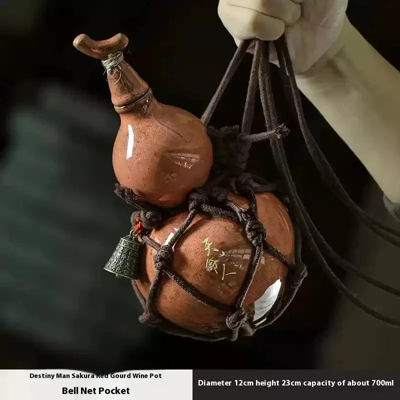 700ml Wukong Ceramic bottle Destiny Of Heaven Net Bag Wine Gourd Set Diagonally Across Kettle