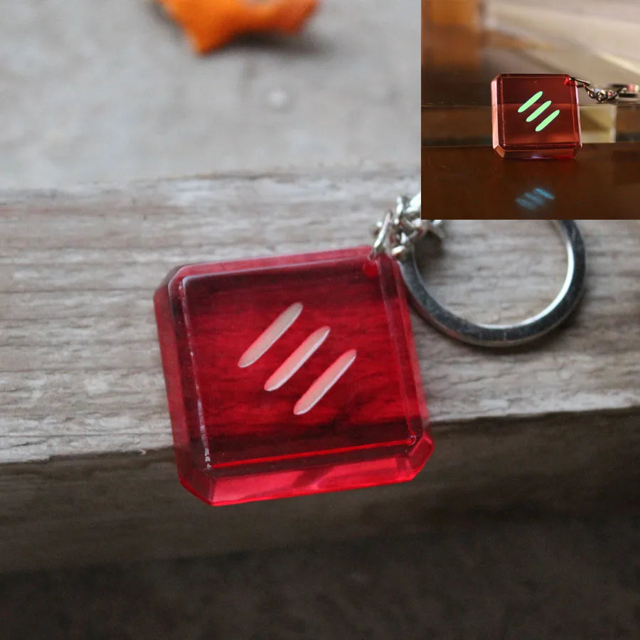 Glowing Final Fantasy XIV game profession GLOW in the DARK keychain