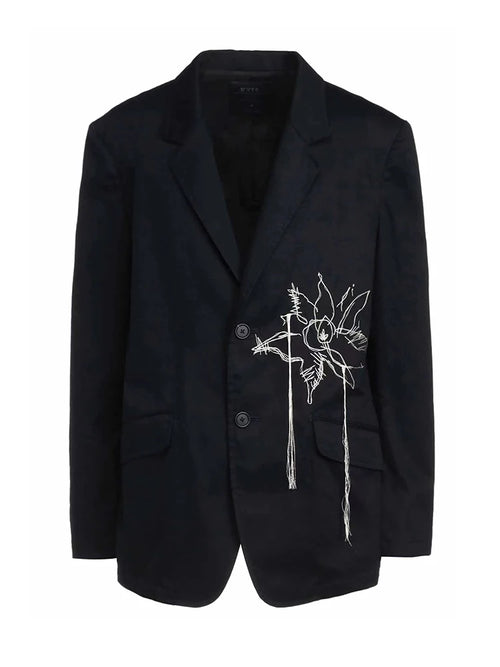 Peony tassel embroidery Blazer jacket Normcore minimalist style Loose and oversized suit jackets