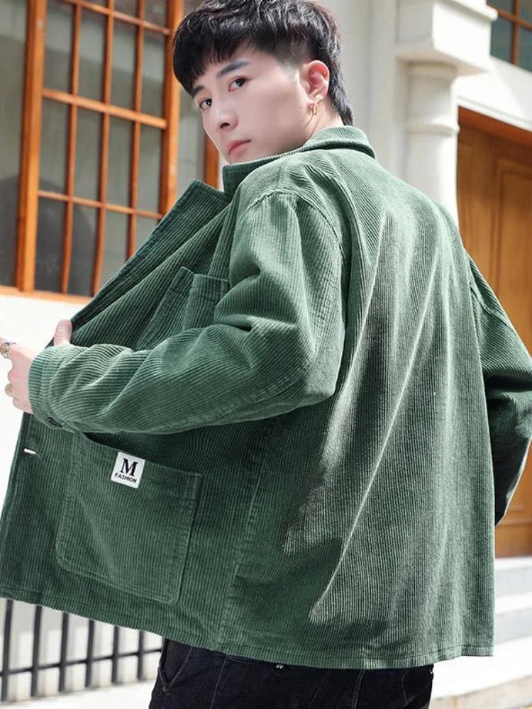 Oversize Coat Men's Single Breasted Striped Blazer Plus Big Size Premium Quality