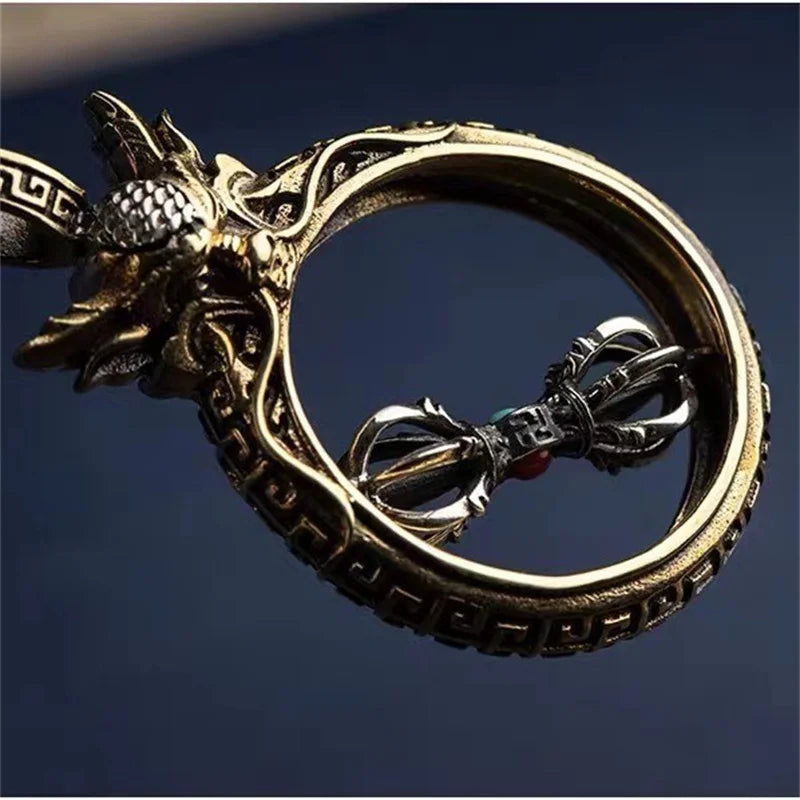 Personality Relief Dragon Head Pendant Necklace For Men Jewelry Vintage Amulet