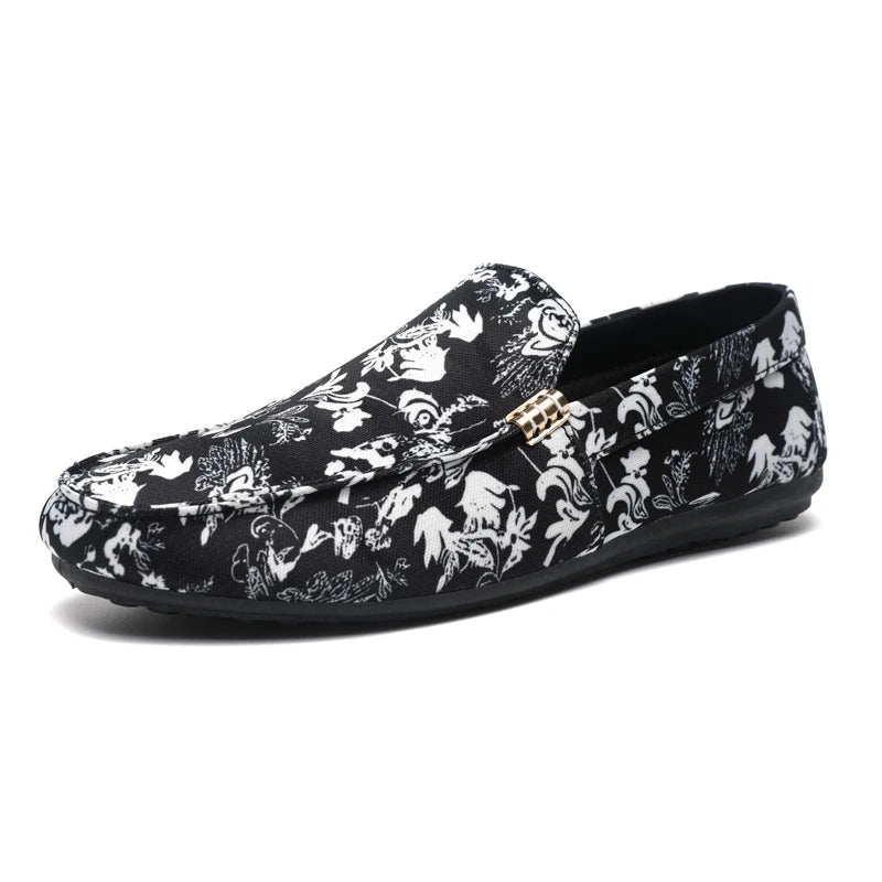 Print Comfortable Breathable Loafers Slip on Non-slip Shoes For Men