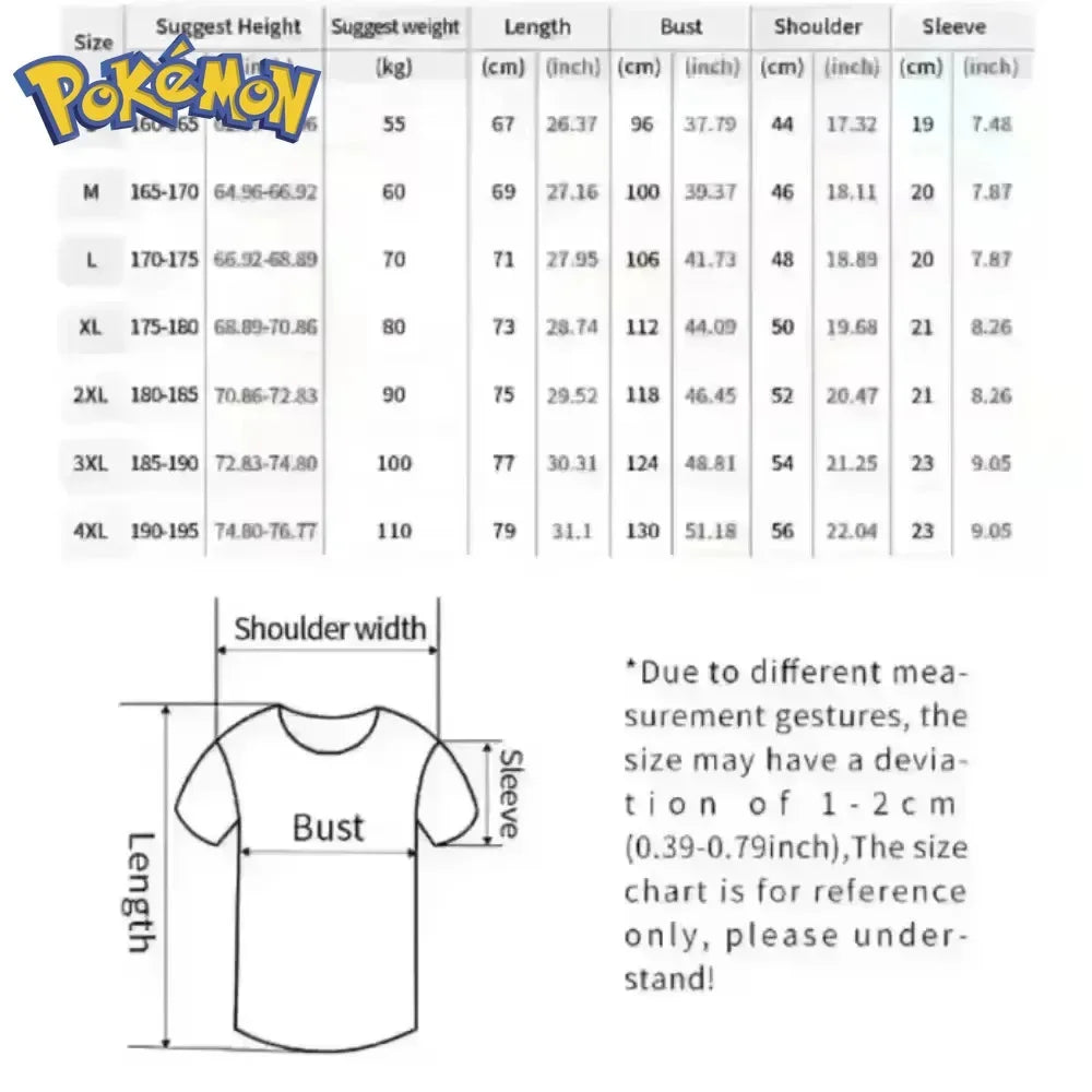 Pokémon Cute Gengar Printed T-shirt Unisex Plus Size Loose Short Sleeve Top