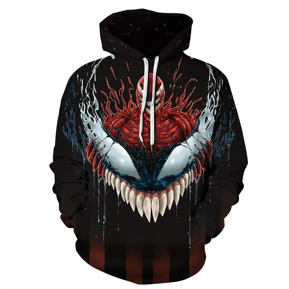 Venom Marvel Men's 3D Printing Oversized Pullover Hoodie