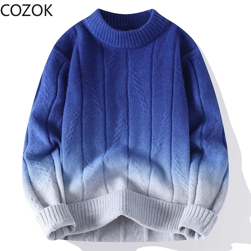 Men's Knitted Classic Round Neck Loose Sweater Harajuku Casual Streetwear